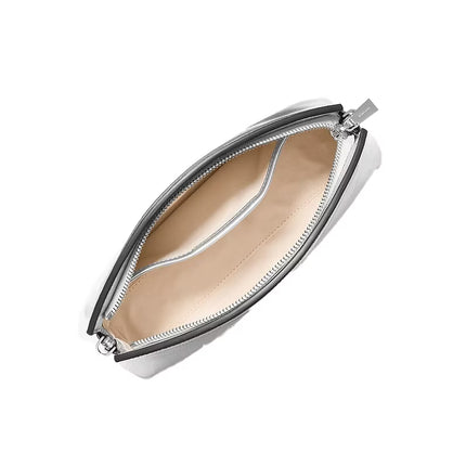 Michael Kors Women's Athena Small Metallic Leather Convertible Clutch Silver