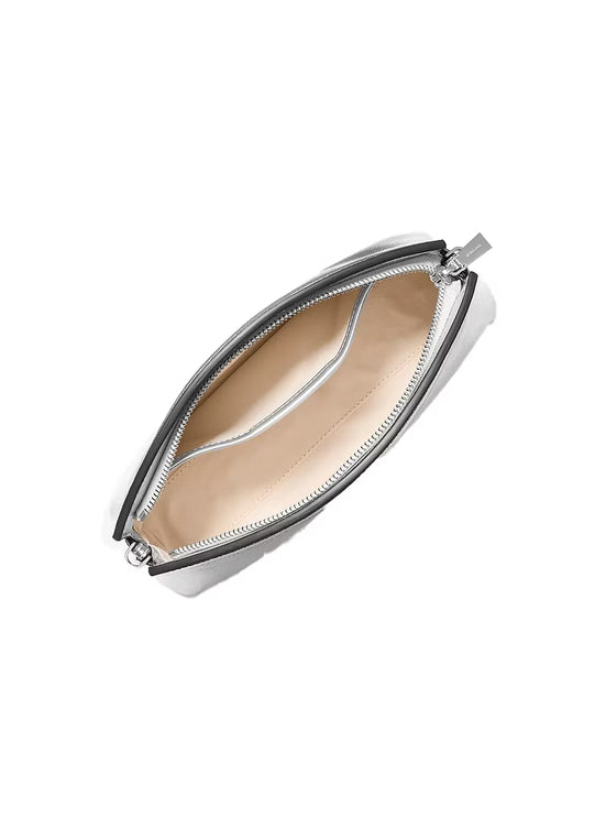 Michael Kors Women's Athena Small Metallic Leather Convertible Clutch Silver