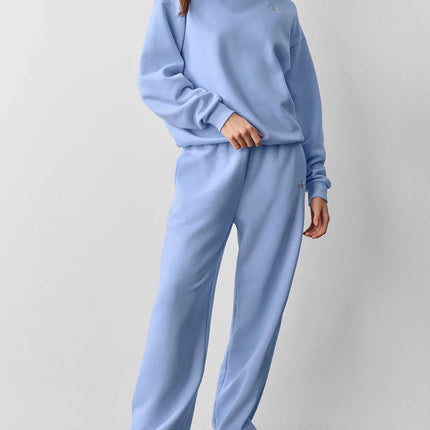 alo Women's Accolade Crew Neck Pullover Light Provence Blue