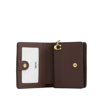 Coach Women's Snap Wallet In Signature Chenille Gold/Truffle
