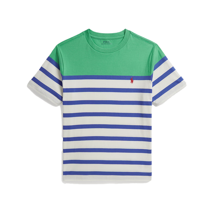 Polo Ralph Lauren Boy's Striped Cotton Jersey Tee Plato Green Multi