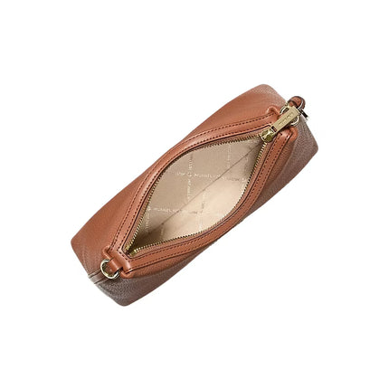 Michael Kors Women's Sammy Small Pebbled Leather Convertible Crossbody Bag Luggage/Gold