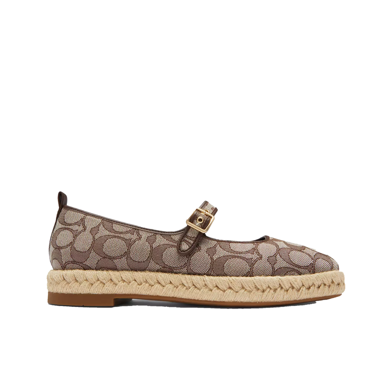 Coach Women's Mary Jane Espadrille In Signature Jacquard Oak/Maple