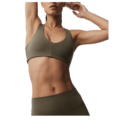 alo Women's Softsculpt Base Bra Olive Tree
