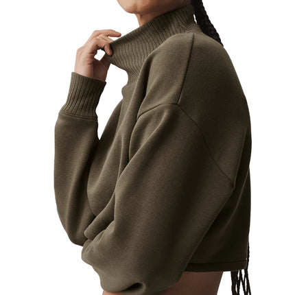 alo Women's Cropped Serenity Coverup Olive Tree