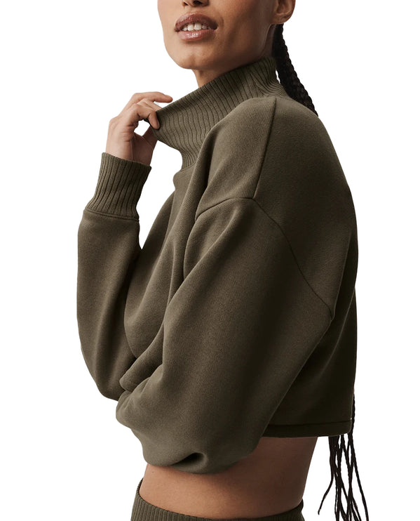 alo Women's Cropped Serenity Coverup Olive Tree