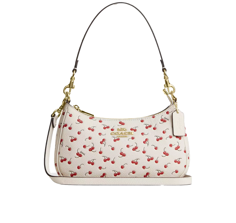Coach Women's  Teri Shoulder Bag With Cherry Print Gold/Chalk Multi