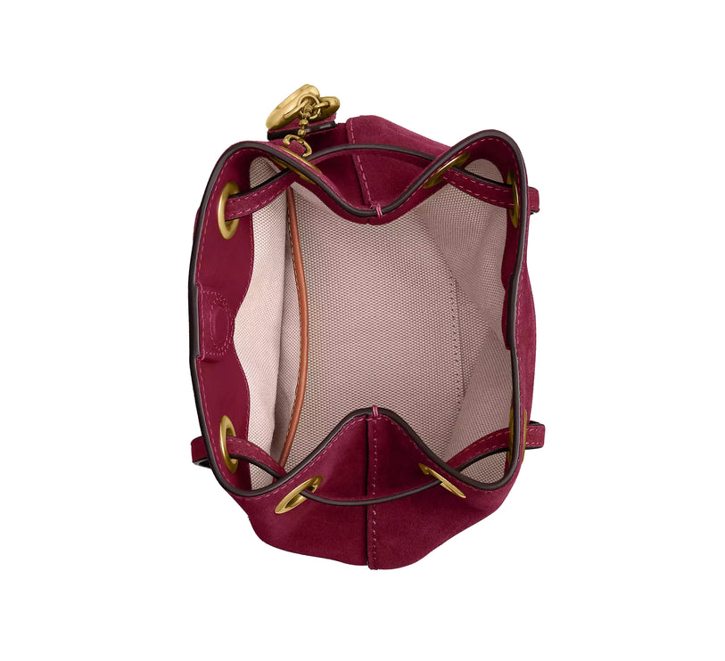 Coach Women's Jade Drawstring Bag Brass/Dark Fuchsia