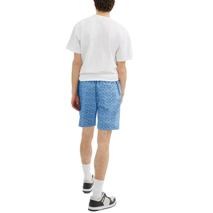 Coach Men's Signature Swim Trunks In Recycled Polyester Denim Signature
