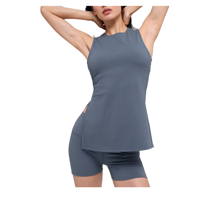 alo Women's Softsculpt Precision Full Length Bra Tank Bluestone