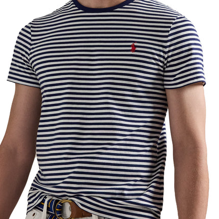 Polo Ralph Lauren Men's Classic Fit Striped Jersey T-Shirt Newport Navy/White