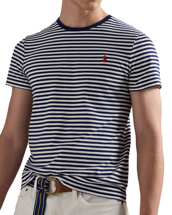 Polo Ralph Lauren Men's Classic Fit Striped Jersey T-Shirt Newport Navy/White