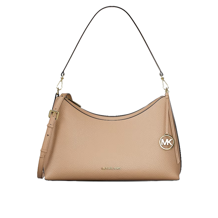 Michael Kors Women's Sammy Medium Pebbled Leather Convertible Shoulder Bag Camel/Gold