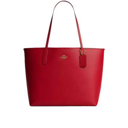 Coach Women's City Tote Bag Gold/Bright Cardinal