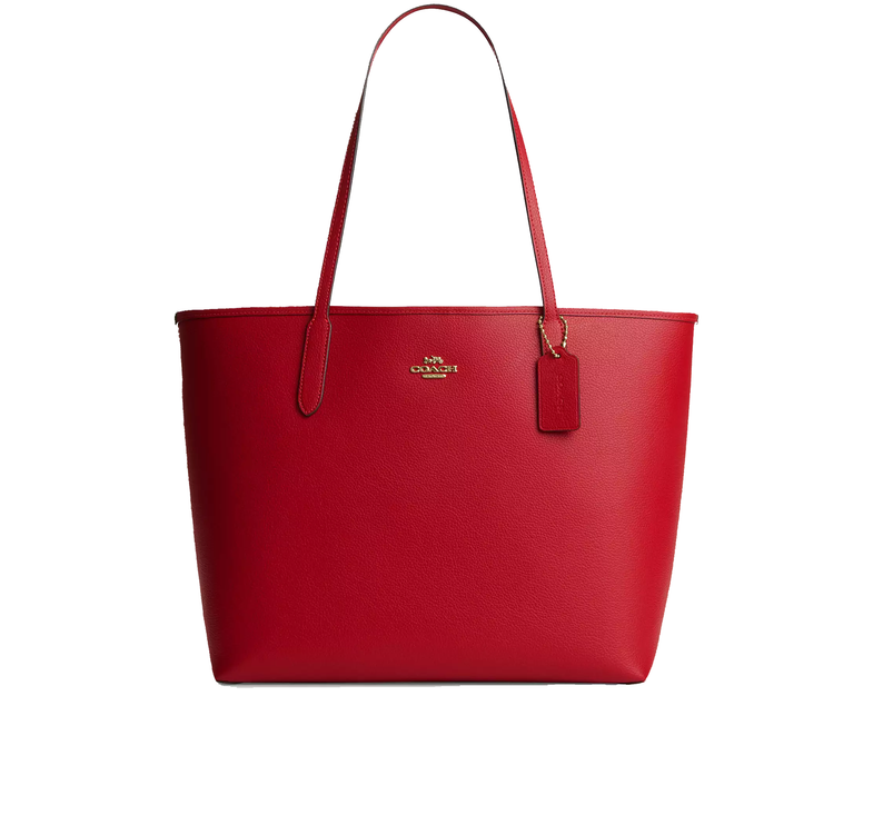 Coach Women's City Tote Bag Gold/Bright Cardinal