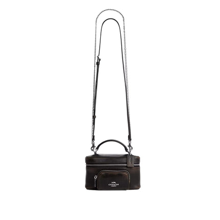 Coach Women's Rainer Crossbody Bag 18 With Pocket In Loved Leather Silver/Black Brown