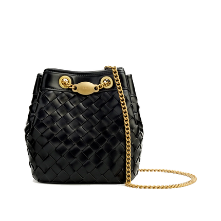 JW PEI Women's Yara Hand Woven Bucket Bag Black