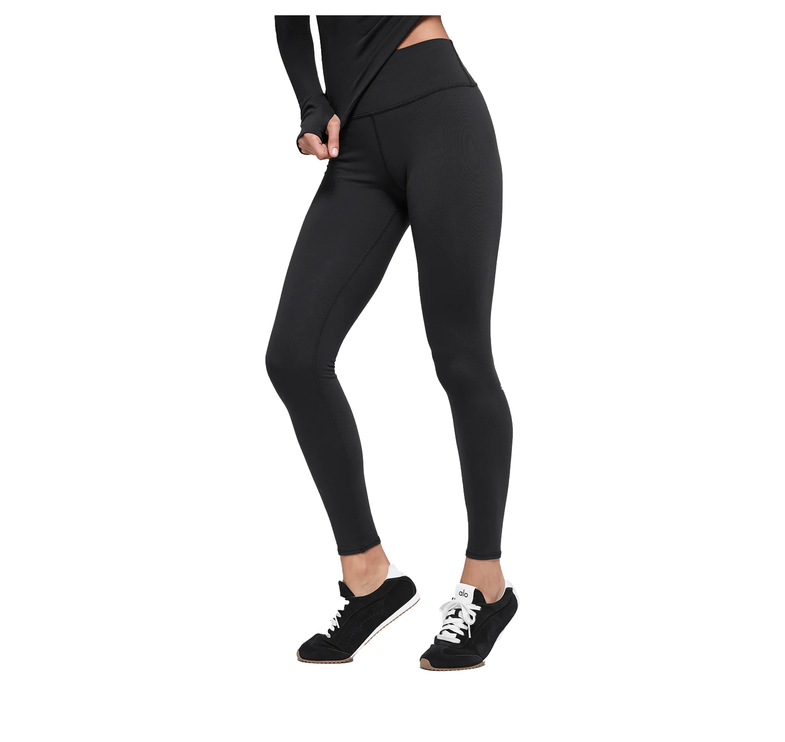 alo Women's Airbrush Winter Warm High-Waist Nocturne Legging - Black