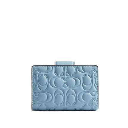 Coach Women's Medium Corner Zip Wallet In Signature Leather Gold/Azure