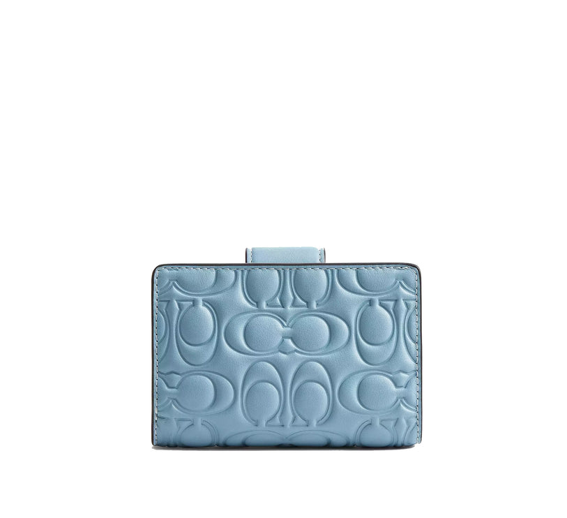 Coach Women's Medium Corner Zip Wallet In Signature Leather Gold/Azure
