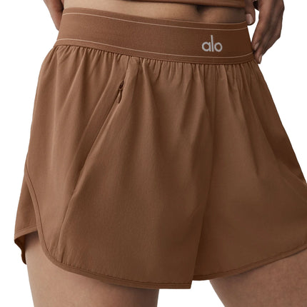 alo Women's Match Point Short Sun Kissed Brown