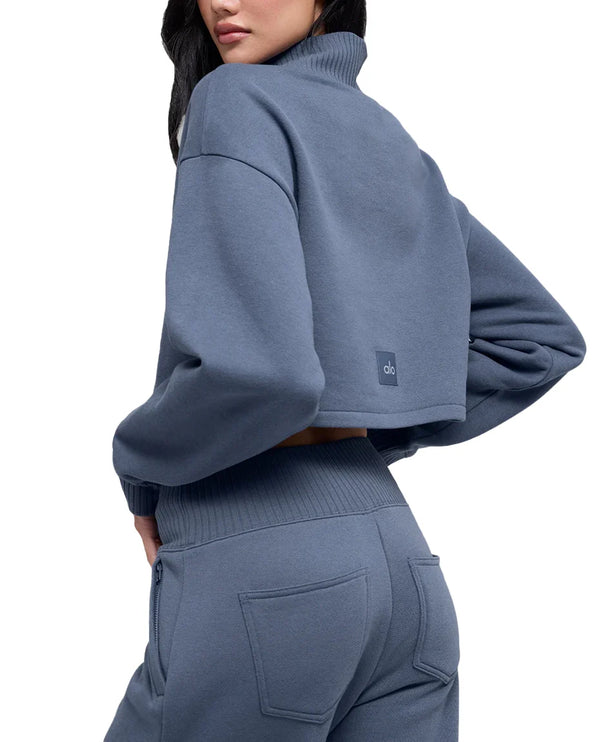 alo Women's Cropped Serenity Coverup Bluestone