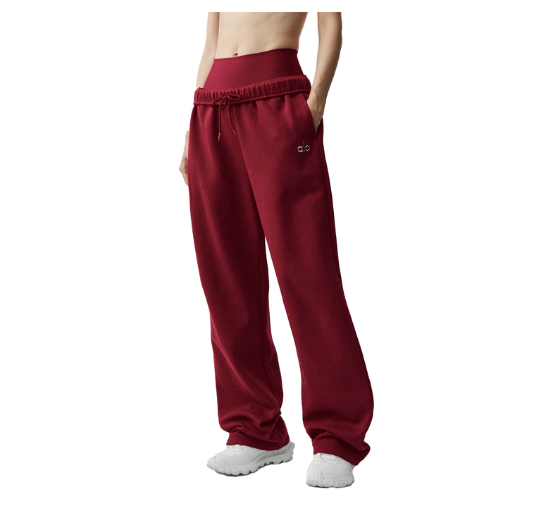 alo Women's Accolade Straight Leg Sweatpant Summer Romance Red