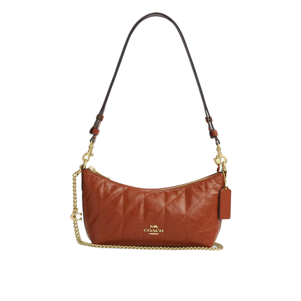 Coach Women's Caitlin Shoulder Bag With Quilting And Charm Gold/Cinnamon