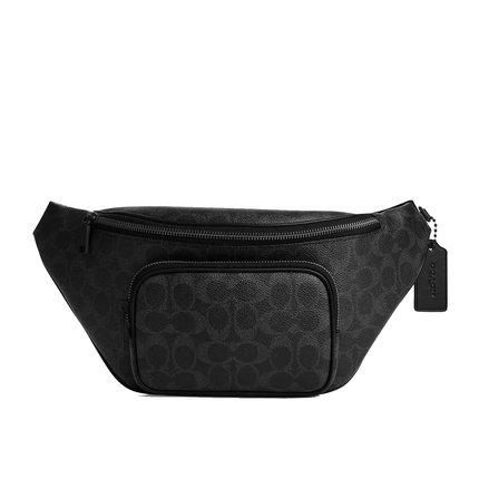 Coach Unisex Travis Belt Bag 35 In Signature Canvas Matte Black/Black Signature