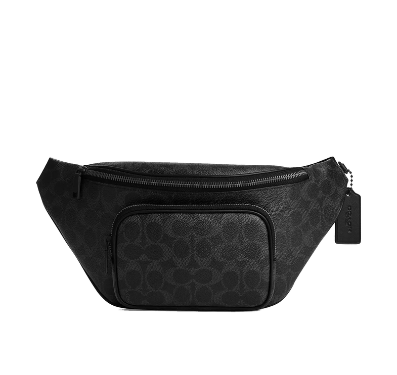 Coach Unisex Travis Belt Bag 35 In Signature Canvas Matte Black/Black Signature