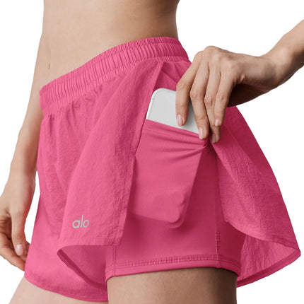 alo Women's Mid-Rise Go Time Short Paradise Pink