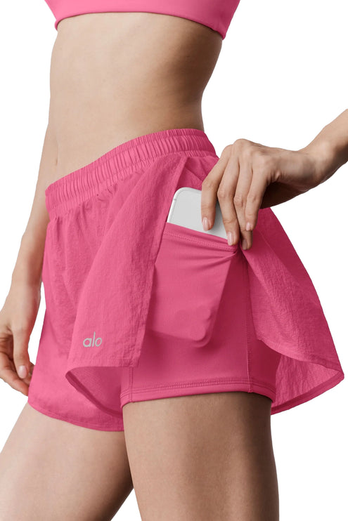alo Women's Mid-Rise Go Time Short Paradise Pink