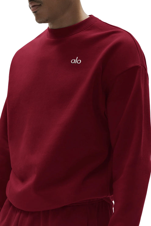 alo Men's Accolade Crew Neck Pullover Summer Romance Red