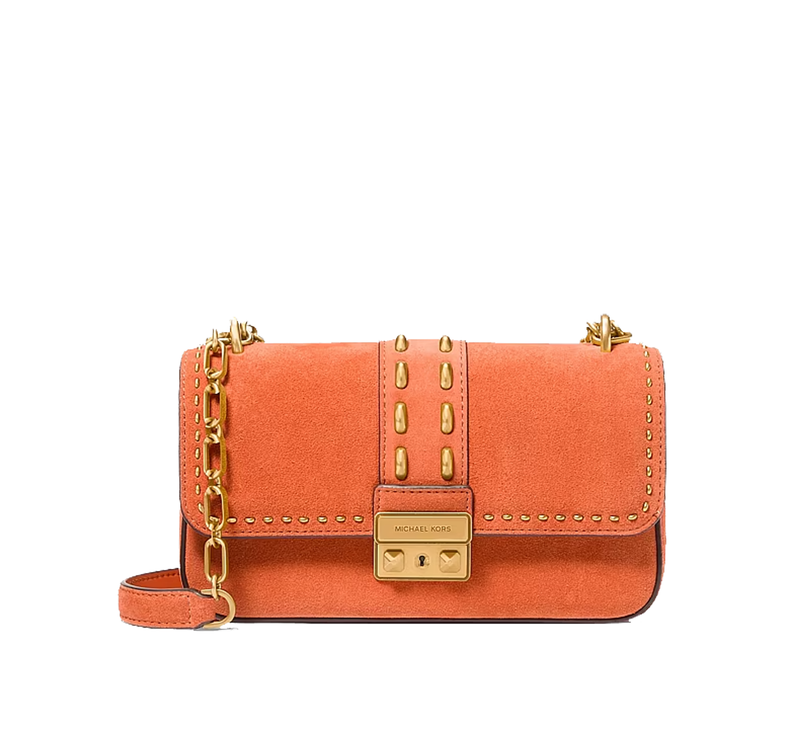 Michael Kors Women's Tribeca Small Studded Suede Shoulder Bag Mimosa/Gold