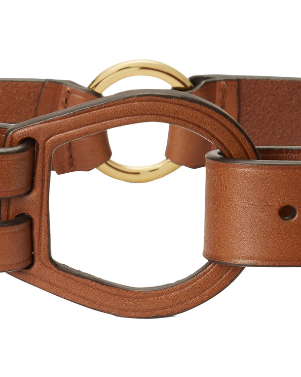 Polo Ralph Lauren Women's Tri-Strap Leather Belt Cuoio