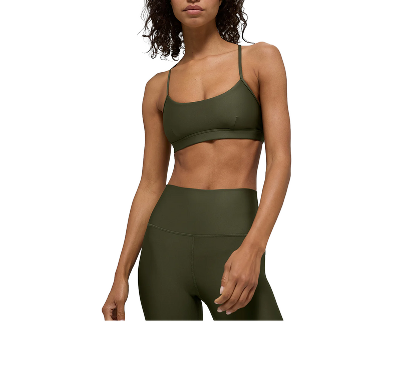 alo Women's Airlift Intrigue Bra Green Olive