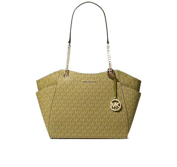Michael Kors Women's Jet Set Large Signature Logo Shoulder Bag Oregano/Gold