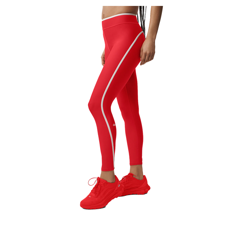alo Women's Airlift High Waist Charger 7/8 Legging Bright Red/White