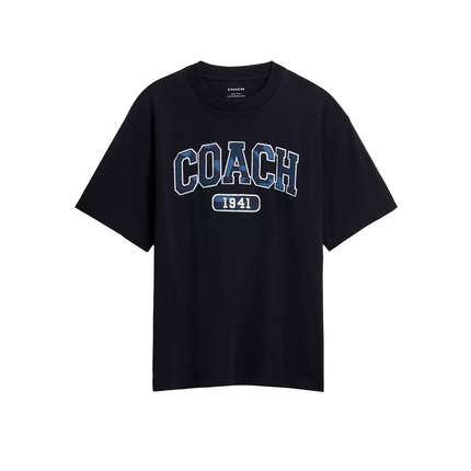 Coach Men's Camo Relaxed T-Shirt In Organic Cotton Navy