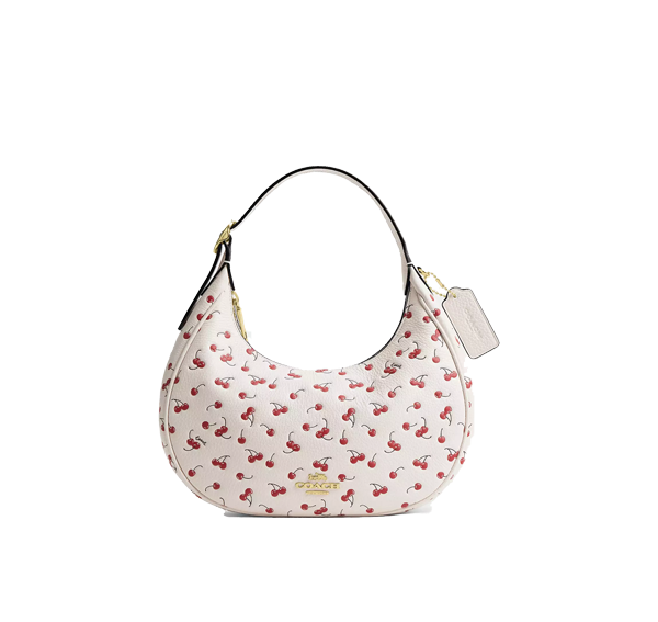 Coach Women's Emily Shoulder Bag With Cherry Print Gold/Chalk Multi