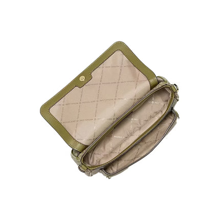 Michael Kors Women's Jet Set Travel Small Signature Logo Crossbody Bag With Pouch Oregano/Gold