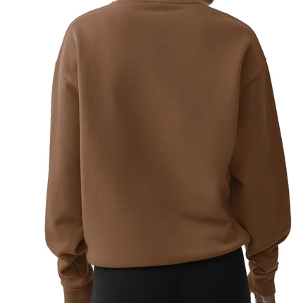 alo Women's Accolade Crew Neck Pullover Sun Kissed Brown