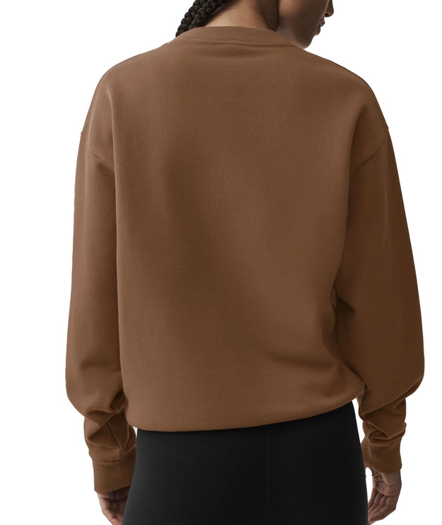 alo Women's Accolade Crew Neck Pullover Sun Kissed Brown