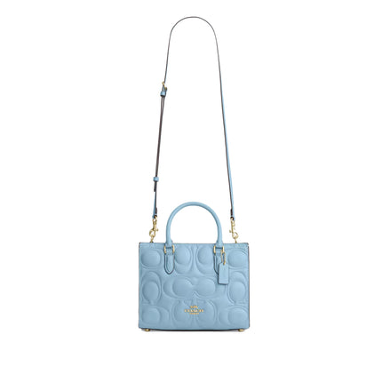 Coach Women's Maggie Small Tote Bag In Signature Leather Gold/Azure