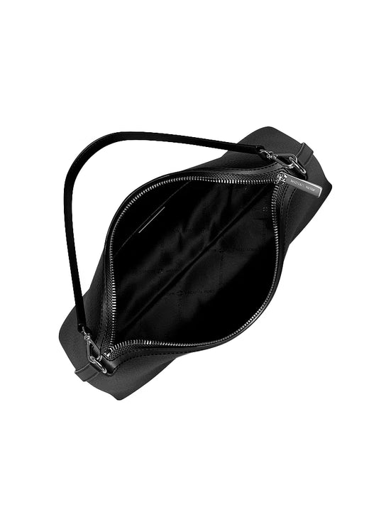 Michael Kors Women's Sammy Medium Pebbled Leather Convertible Shoulder Bag Black/Silver