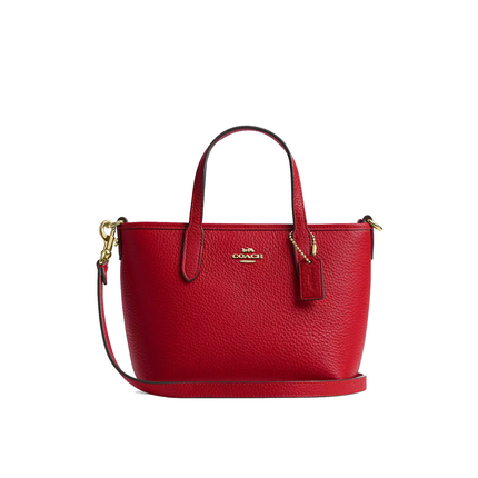 Coach Women's City Mini Tote Bag Gold/Bright Cardinal