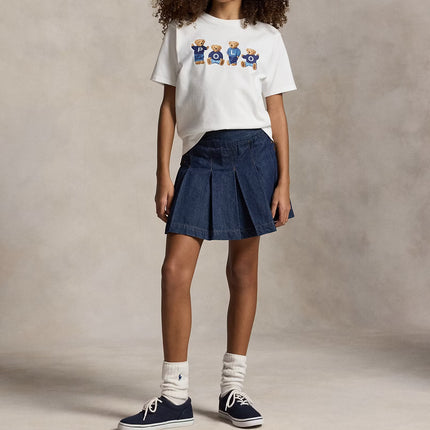 Polo Ralph Lauren Girl's Polo Bear Logo Cotton Jersey Tee White