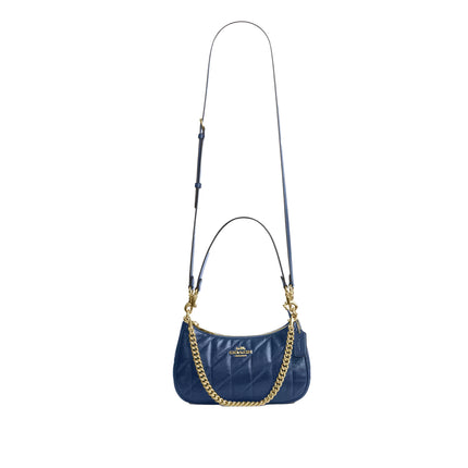 Coach Women's Teri Shoulder Bag With Quilting Gold/Deep Blue