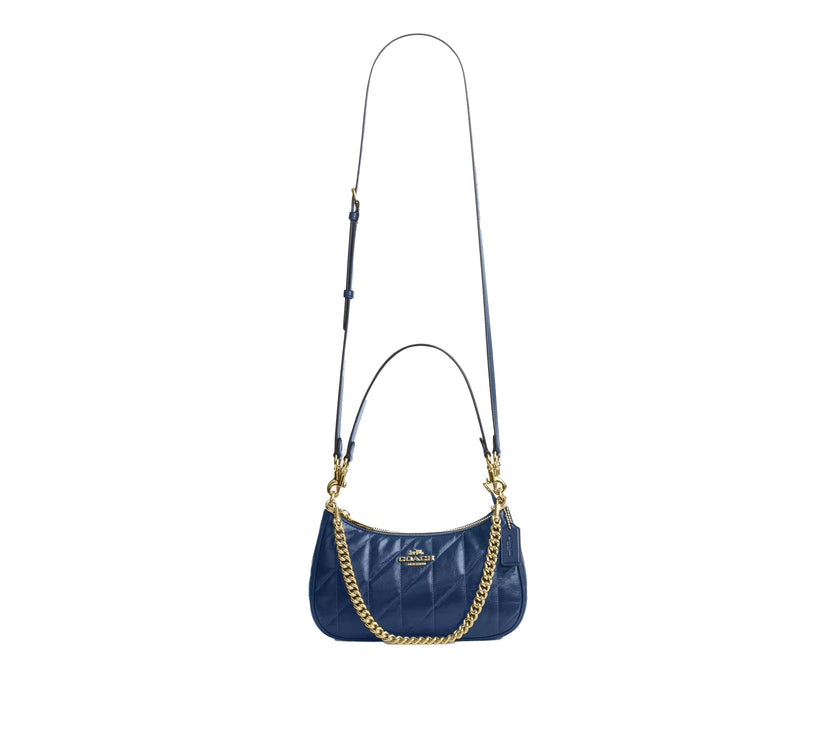 Coach Women's Teri Shoulder Bag With Quilting Gold/Deep Blue