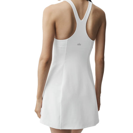 alo Women's Airbrush Lock In Tennis Dress White